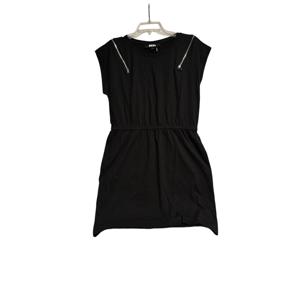 DKNY Women's Black Dress Zipper Sleeves Size Large Career Casual